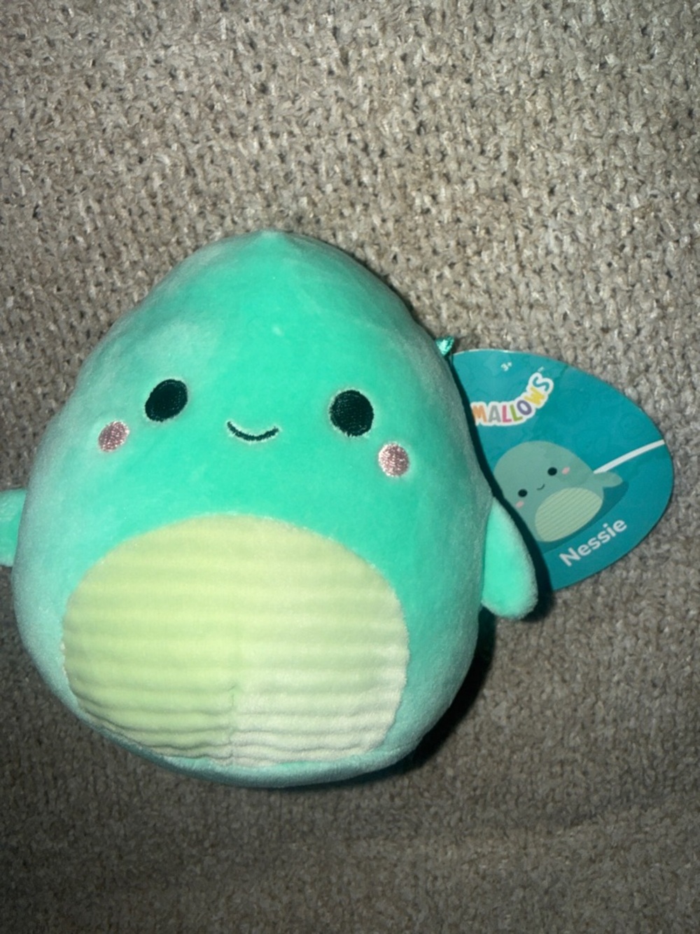 Squishmallows Mint Green Nessie Plush with Light Yellow Belly